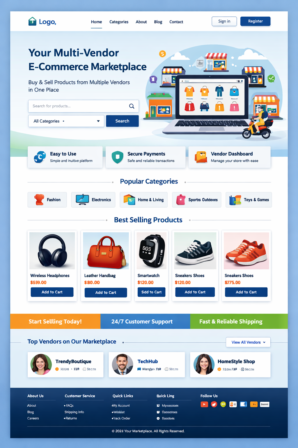 Multi-Vendor E-Commerce Marketplace Development